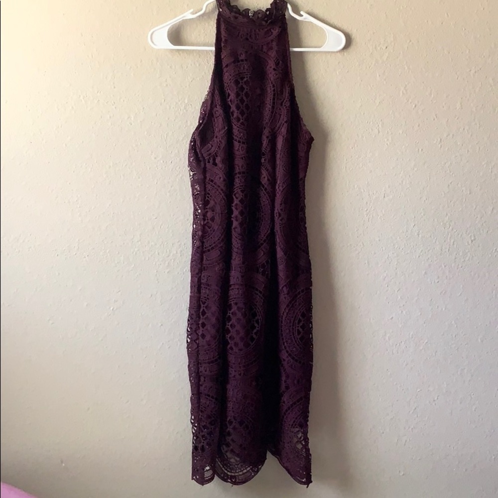 Maroon halter crochet/lace dress